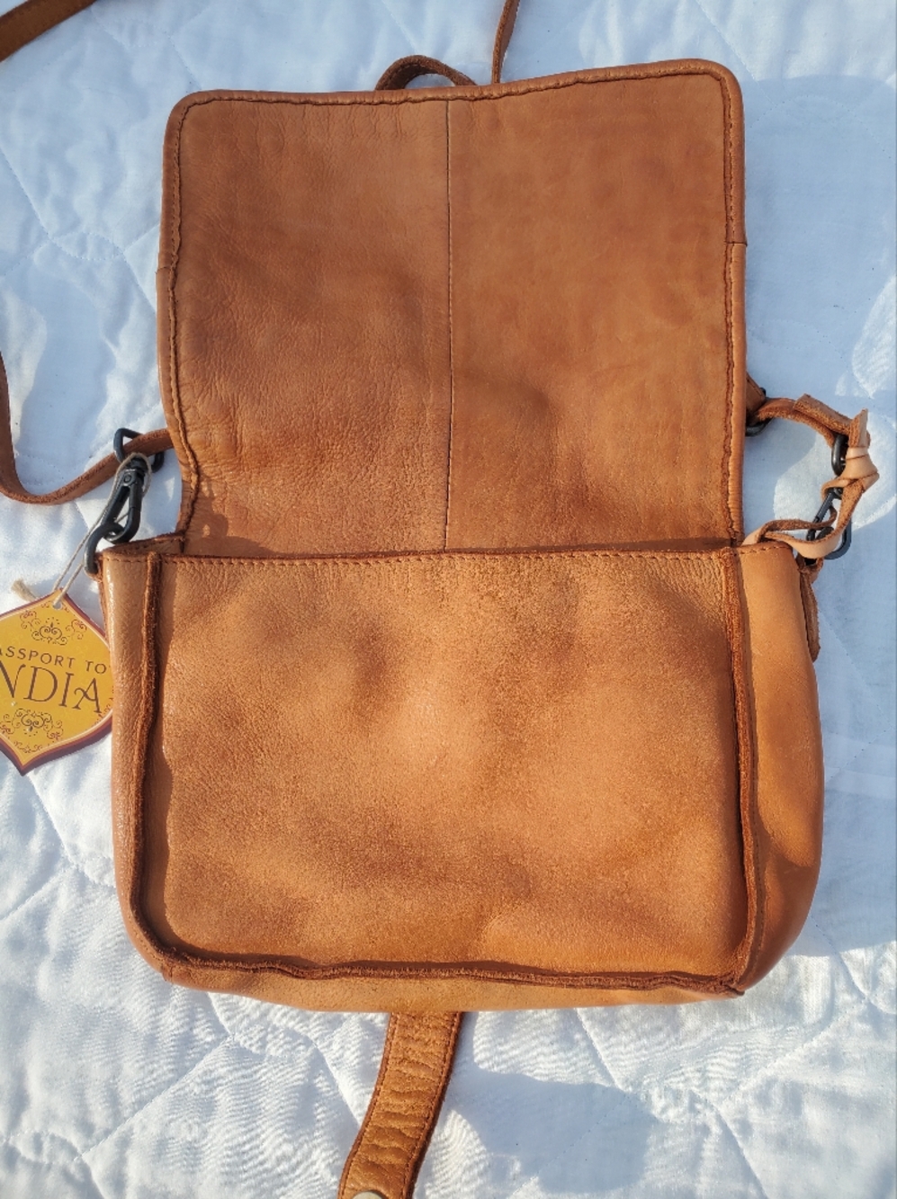 Brown Woven Leather Crossbody Bag - Picture 5 of 9